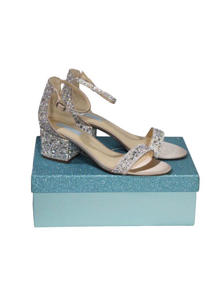 Betsey Johnson Sb-Hale Rhinestone Block Heels Size 9